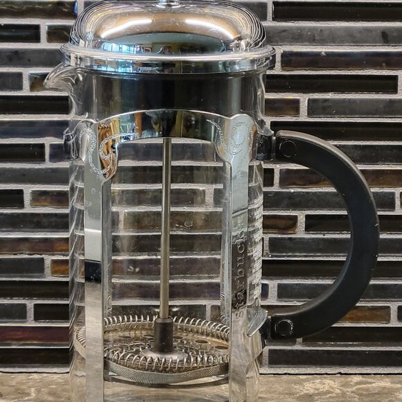 STARBUCKS BARISTA FRENCH PRESS COFFEE GLASS STAINLESS 8 CUP 34 OZ MADE BY BODUM - Picture 1 of 11